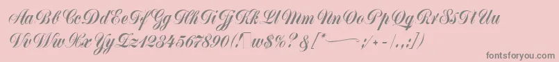 MonikaScript-Schriftart – Graue Schriften auf rosa Hintergrund