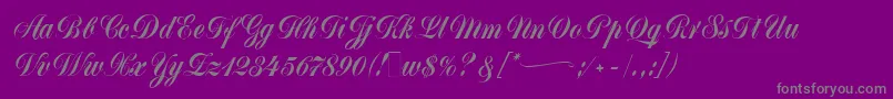 MonikaScript-Schriftart – Graue Schriften auf violettem Hintergrund