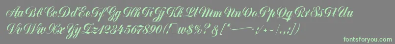 フォントMonikaScript – 灰色の背景に緑のフォント