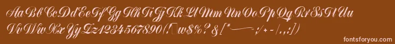 MonikaScript Font – Pink Fonts on Brown Background