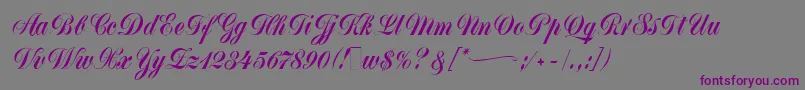 MonikaScript Font – Purple Fonts on Gray Background