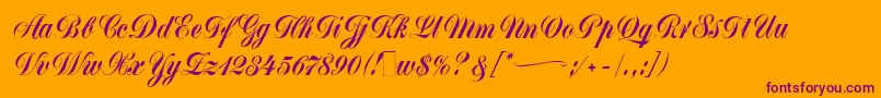 Weitere Informationen zur MonikaScript-Schriftart MonikaScript-Schriftart – Violette Schriften auf orangefarbenem Hintergrund
