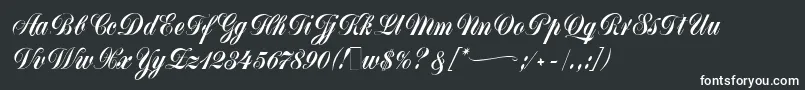 MonikaScript-fontti – valkoiset fontit mustalla taustalla