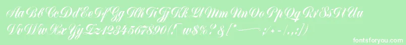 MonikaScript Font – White Fonts on Green Background