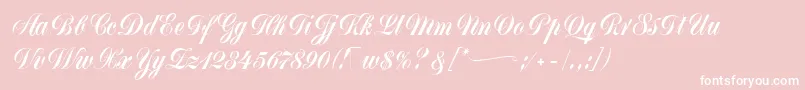 MonikaScript Font – White Fonts on Pink Background