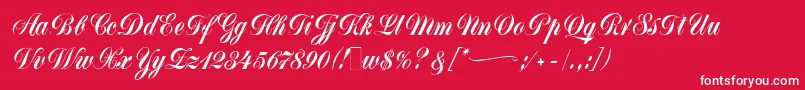 MonikaScript-fontti – valkoiset fontit punaisella taustalla