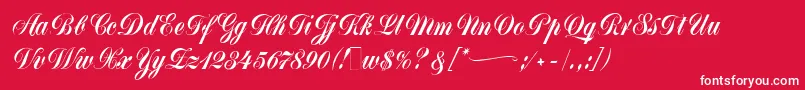 MonikaScript Font – White Fonts on Red Background