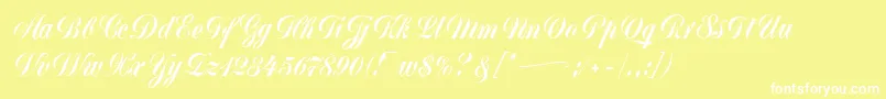 MonikaScript Font – White Fonts on Yellow Background