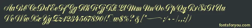 MonikaScript Font – Yellow Fonts on Black Background