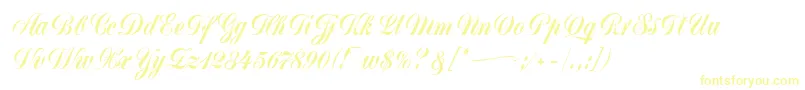 MonikaScript Font – Yellow Fonts on White Background