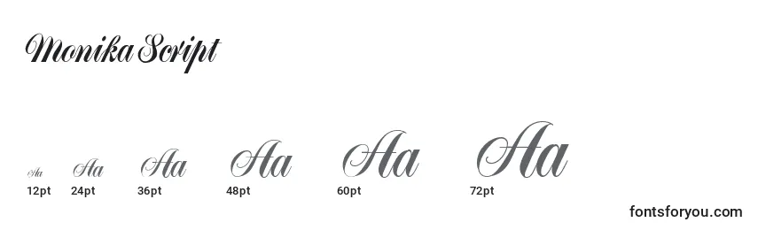 MonikaScript Font Sizes
