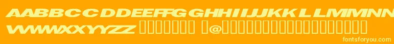 Espionage-Schriftart – Gelbe Schriften auf orangefarbenem Hintergrund