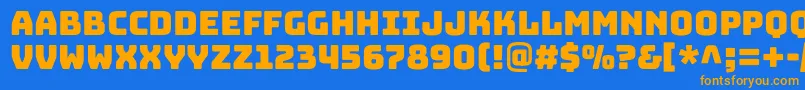 フォントBungeecolorRegularSvg – オレンジ色の文字が青い背景にあります。
