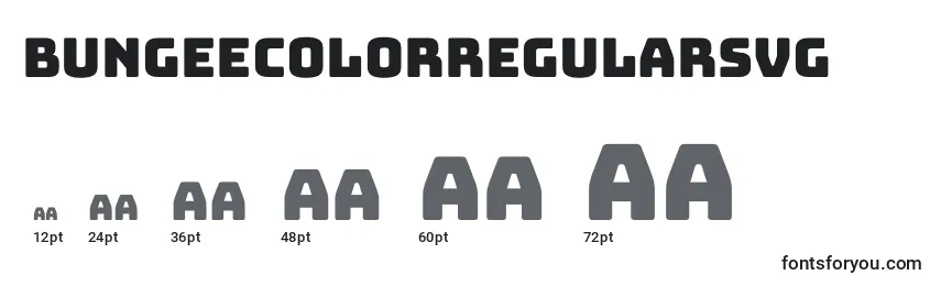 BungeecolorRegularSvg Font Sizes
