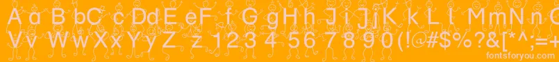 Czcionka SpDrBy3Db – różowe czcionki na pomarańczowym tle