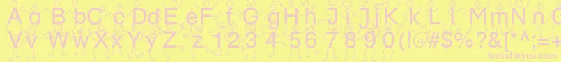 SpDrBy3Db-Schriftart – Rosa Schriften auf gelbem Hintergrund