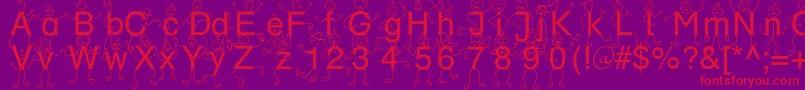 SpDrBy3Db Font – Red Fonts on Purple Background