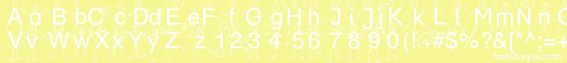 SpDrBy3Db Font – White Fonts on Yellow Background