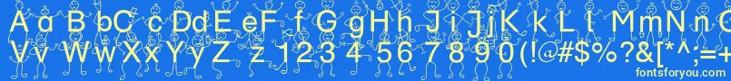 SpDrBy3Db Font – Yellow Fonts on Blue Background