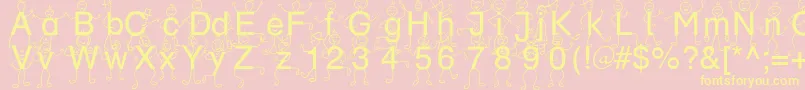 SpDrBy3Db-Schriftart – Gelbe Schriften auf rosa Hintergrund