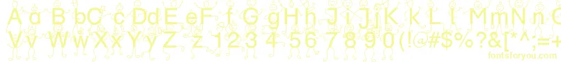 SpDrBy3Db-Schriftart – Gelbe Schriften auf weißem Hintergrund