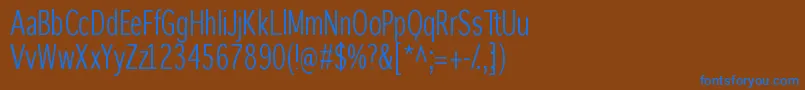 Czcionka Winterthurcondensed – niebieskie czcionki na brązowym tle