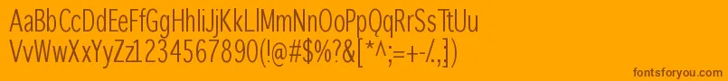 Winterthurcondensed Font – Brown Fonts on Orange Background