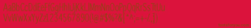 フォントWinterthurcondensed – 赤い背景に茶色の文字