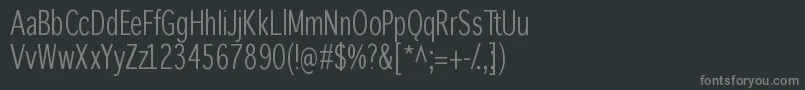 Fonte Winterthurcondensed – fontes cinzas em um fundo preto