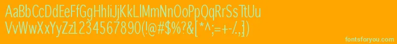 Winterthurcondensed Font – Green Fonts on Orange Background