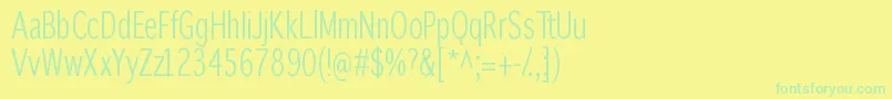 Fonte Winterthurcondensed – fontes verdes em um fundo amarelo