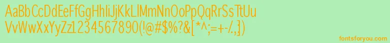 Winterthurcondensed Font – Orange Fonts on Green Background