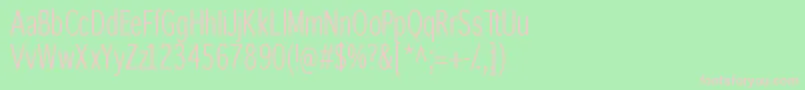 Winterthurcondensed Font – Pink Fonts on Green Background