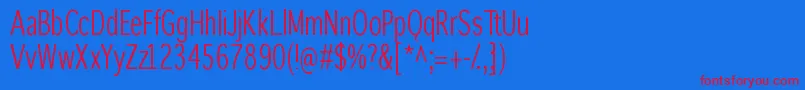 フォントWinterthurcondensed – 赤い文字の青い背景