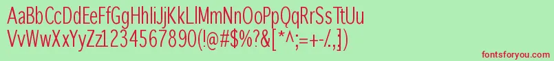 Winterthurcondensed Font – Red Fonts on Green Background