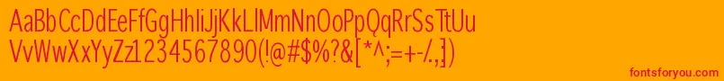 Winterthurcondensed Font – Red Fonts on Orange Background