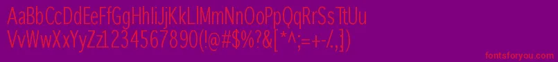 Winterthurcondensed Font – Red Fonts on Purple Background