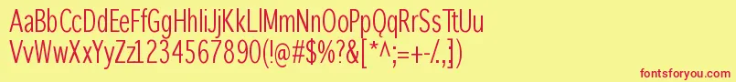 Winterthurcondensed Font – Red Fonts on Yellow Background