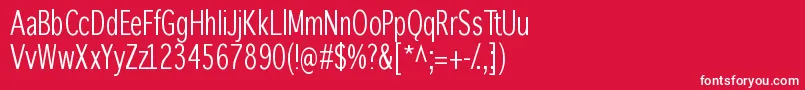 フォントWinterthurcondensed – 赤い背景に白い文字