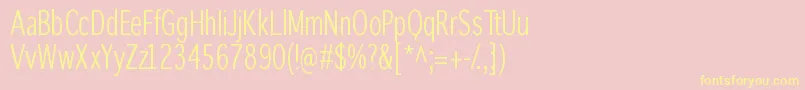 Winterthurcondensed Font – Yellow Fonts on Pink Background