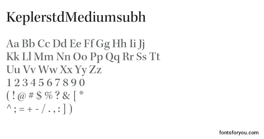 characters of keplerstdmediumsubh font, letter of keplerstdmediumsubh font, alphabet of  keplerstdmediumsubh font