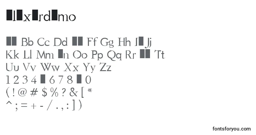 Elixirdemo Font – alphabet, numbers, special characters