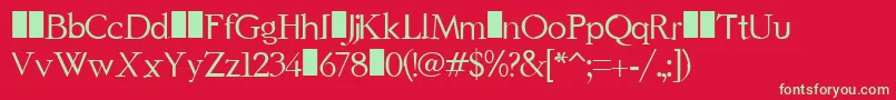 Elixirdemo-fontti – vihreät fontit punaisella taustalla