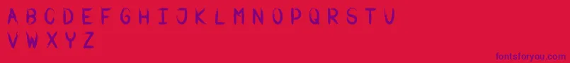 Warbrush Font – Purple Fonts on Red Background