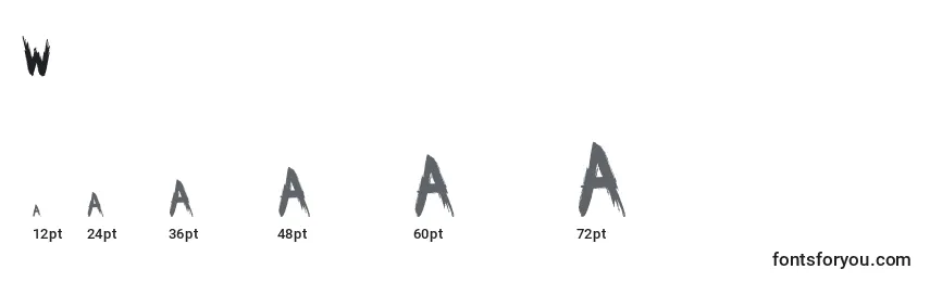 Warbrush Font Sizes
