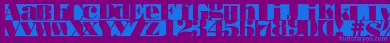 Bodoblacksquares Font – Blue Fonts on Purple Background