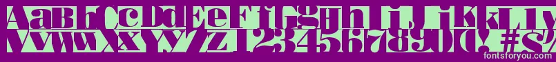 Bodoblacksquares Font – Green Fonts on Purple Background