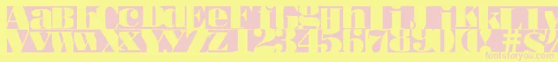 Bodoblacksquares Font – Pink Fonts on Yellow Background