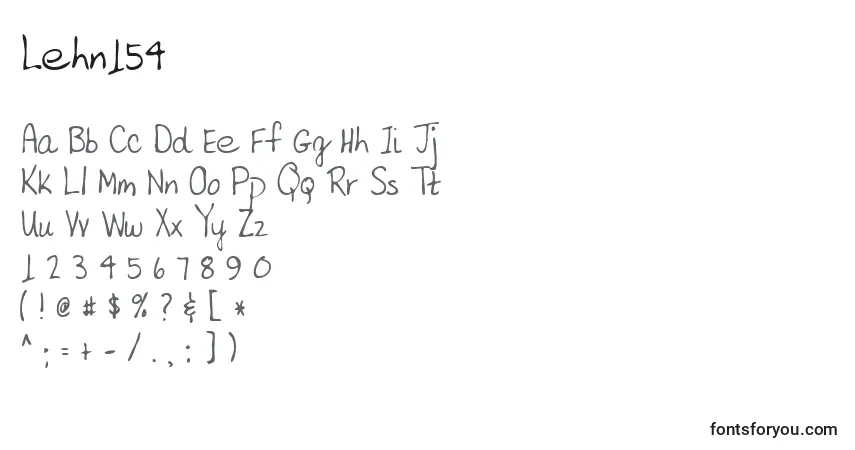 A fonte Lehn154 – alfabeto, números, caracteres especiais