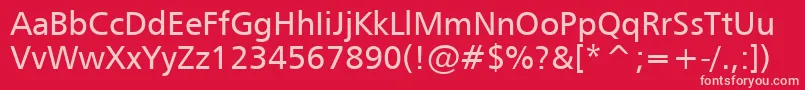 Humanist777Tl Font – Pink Fonts on Red Background